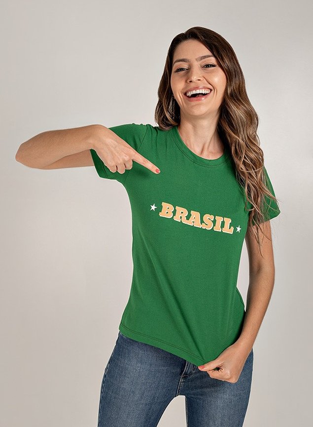 CAMISETA BRASIL BRASÃO FEMININA - OFF WHITE - IF