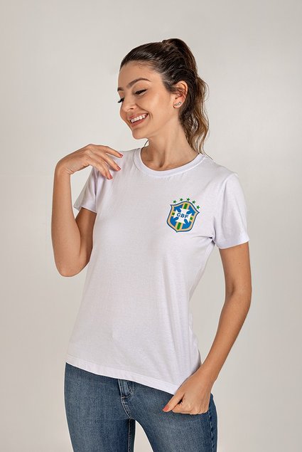 Camiseta Feminina Brasil Stars Azul Uzzy Algodão