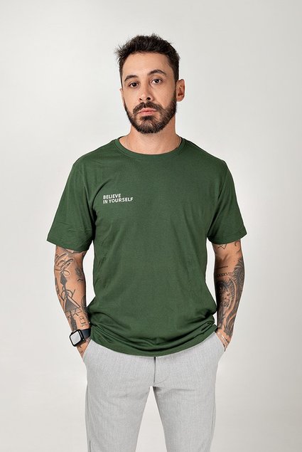 T-SHIRT LISA SEM ESTAMPA - VERDE MILITAR, Atacado Tshirt