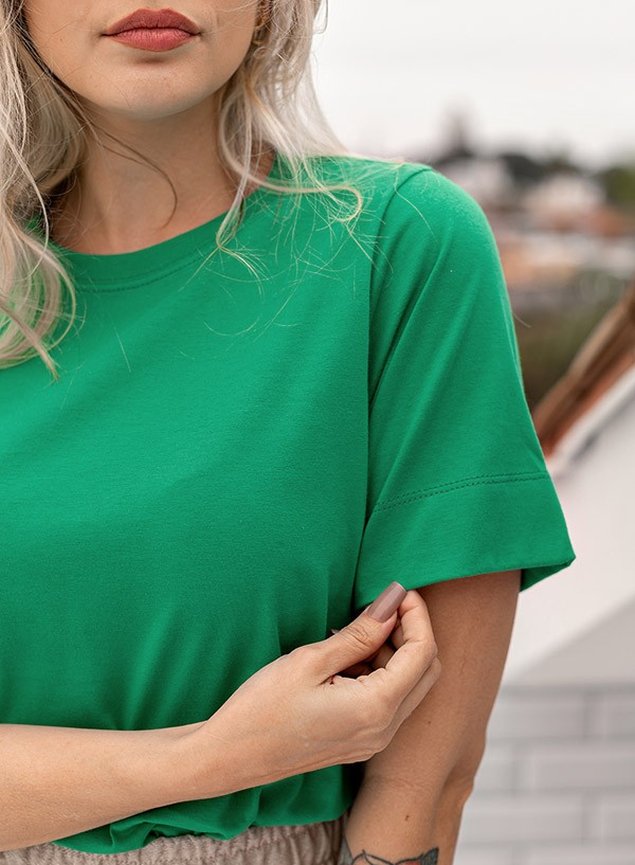 Camiseta Feminina Algodão, Verde